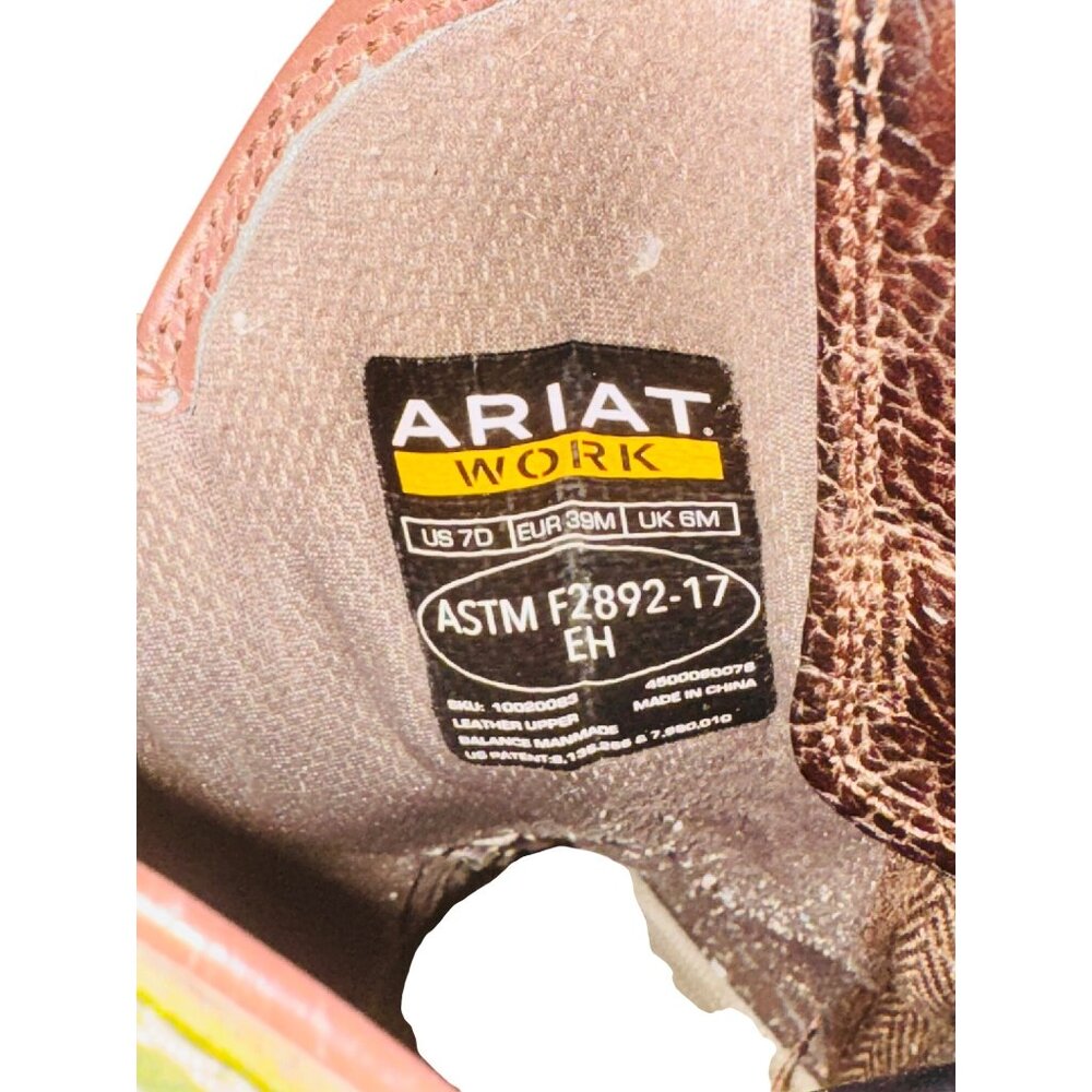 Ariat WorkHog Square Toe VentTEK Black Green West… - image 7